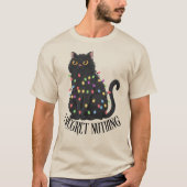 後悔しないクリスマスの黒猫 Tシャツ (正面)