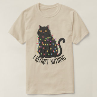 後悔しないクリスマスの黒猫 Tシャツ