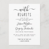 後悔と白黒の延期結婚の インビテーションポストカード (正面)