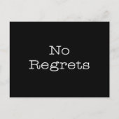 後悔なし引用文感動的モチベーション引用文 ポストカード (正面)