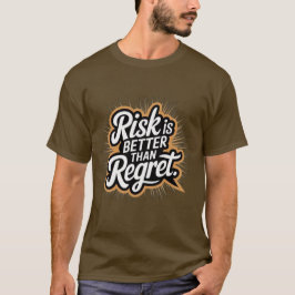 後悔よりリスクを取るべし ブラウンストリートウェア グラフィック Tシャツ