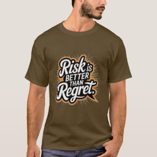 後悔よりリスクを取るべし ブラウンストリートウェア グラフィック Tシャツ