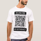 後悔QRコードをスキャンユニセックスする Tシャツ (正面)
