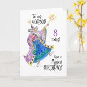 後援者の8歳の誕生日カード 魔術師 カード (黄色い花)