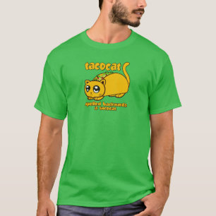 後方に綴られるおもしろいなTacocat Tシャツ