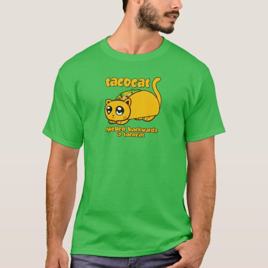 後方に綴られるおもしろいなTacocat Tシャツ (正面)