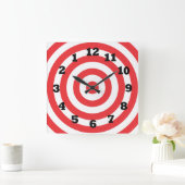 後方に雄牛目 スクエア壁時計 (ホーム)