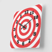 後方に雄牛目 スクエア壁時計 (傾斜)