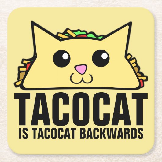 後方のTacocat スクエアペーパーコースター (正面)