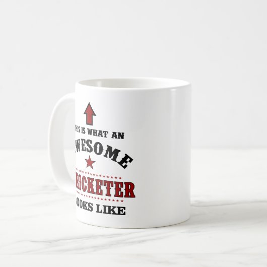 後方パーソナライズされたのクリケットのクリケットのメッセージ コーヒーマグカップ (正面左)