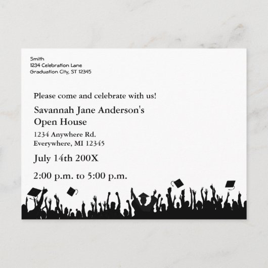 後期卒業式オープンハウス 案内ポストカード (裏面)