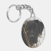 後期狩り – ブラックラボ – ラブラドール キーホルダー (正面左)