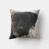 後期狩り – ブラックラボ – ラブラドール クッション (裏面)