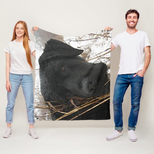 後期狩り – ブラックラボ – ラブラドール フリースブランケット (インサイチュ)