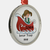 後輩のそりのブルネット メタルオーナメント (右)