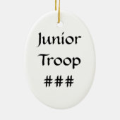 後輩のミトンのブルネット セラミックオーナメント (裏面)