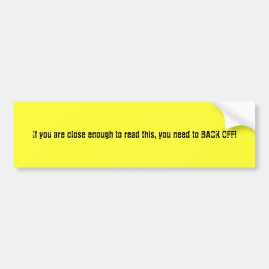 後退させて下さい! バンパーステッカー (正面)