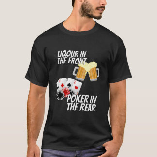 後部のフロントトランプのポーカーの酒 Tシャツ