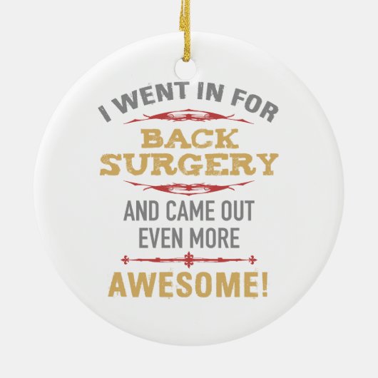 後部外科の回復ユーモア セラミックオーナメント (裏面)