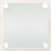 徐々に変化するグラデーショングレー 任意の名前 ガラスコースター (裏面)