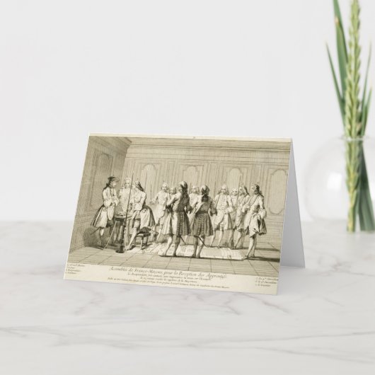 徒弟を始める自由な石大工のアセンブリ カード (正面)