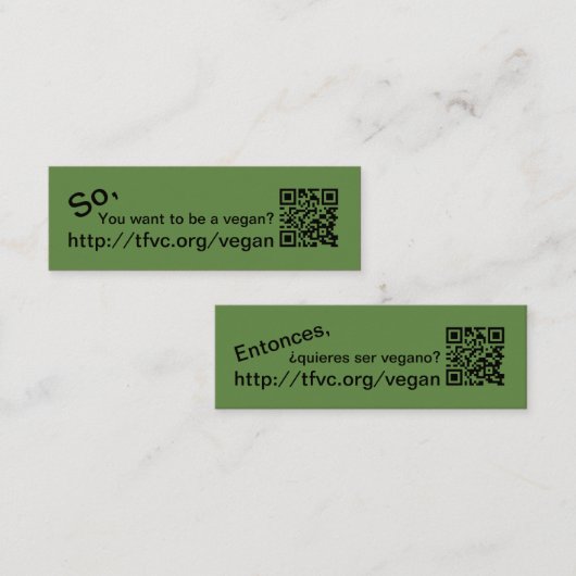 従ってビーガンカードでありたいと思います スキニー名刺 (正面/裏面)