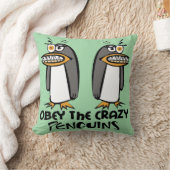 従って下さい熱狂するなペンギン(緑)に クッション (ブランケット)