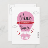 従って私は私をです独身のなアンチバレンタイン考えます シーズンポストカード (正面/裏面)