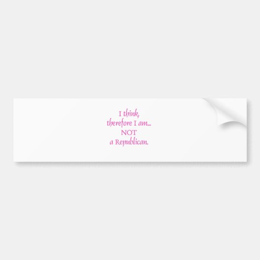 従って私は私をではないです共和党員考えます バンパーステッカー (正面)