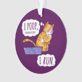従ってIウンチ、私はおもしろいな猫を走ります オーナメント (正面)
