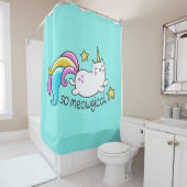 従ってMeowgicalのかわいいユニコーンの子猫のグリッターの輝き シャワーカーテン (インサイチュ)