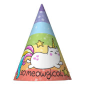 従ってMeowgicalのかわいいユニコーンの子猫のグリッターの輝き パーティーハット (正面)