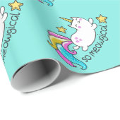 従ってMeowgicalのかわいいユニコーンの子猫のグリッターの輝き ラッピングペーパー (ロールコーナー)