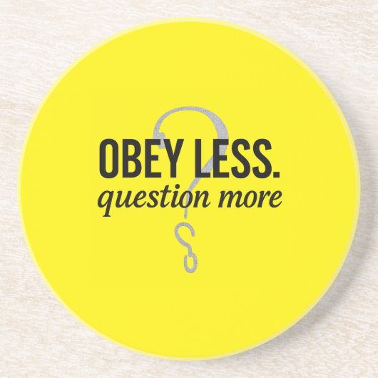 従わない。その他の質問 – 反抗的な引用文デザイン コースター (正面)