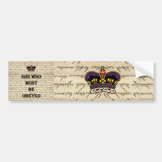 従わなければならない彼女 バンパーステッカー (正面)