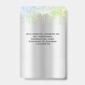 従カスタム業員グリッターのドリップ緑のシルバー名 バッジ (裏面)