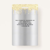 従カスタム業員グリッタードリップ黄色の灰色の名前 バッジ (裏面)