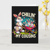 従兄弟たちと一緒に過ごす楽しいイースター  デー 家族で カード (黄色い花)