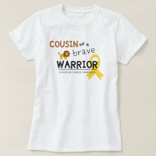 従兄弟の勇敢な戦士がんライオンの女性Tシャツ Tシャツ