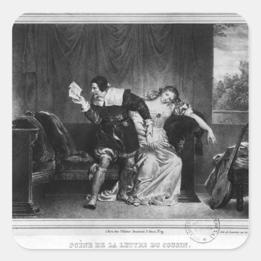 従兄弟の手紙の場面 スクエアシール (正面)