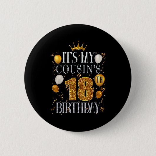 従兄弟の18歳の誕生日 お誕生日おめでとう 18歳 缶バッジ (正面)