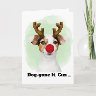 従兄弟へのクリスマスプレゼントに最適なツノ付き犬グッズ クリスマスグッズ 面白い シーズンカード