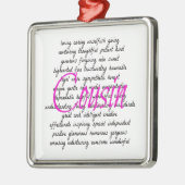 従兄弟への言葉 メタルオーナメント (左)