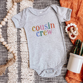 従兄弟カラフル乗務員の家族 ベビーボディスーツ