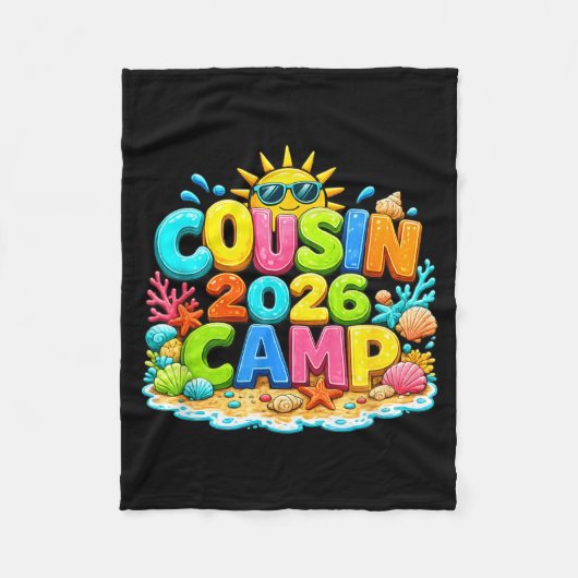 従兄弟キャンプ 2026 キャンピング 夏休み 家族 フリースブランケット (正面)