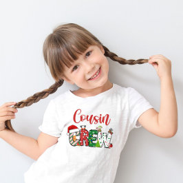 従兄弟クリスマスファミリーパジャマ前面と背面 Tシャツ