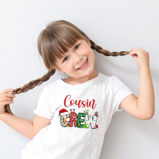従兄弟クリスマスファミリーパジャマ前面と背面 Tシャツ