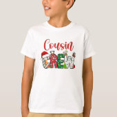 従兄弟クリスマスファミリーパジャマ前面と背面 Tシャツ (正面)