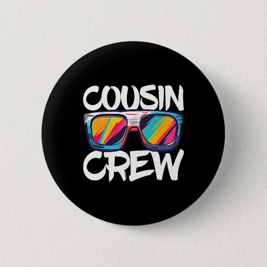 従兄弟クルーにマッチする従兄弟クルー大人の子供 缶バッジ (正面)