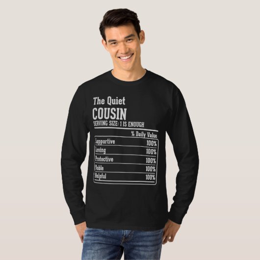 従兄弟クルーの栄養事実の静かないとこは Tシャツ (正面フル)